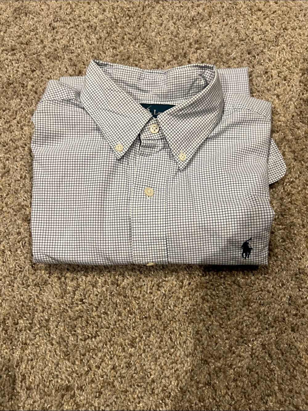 Polo by Ralph Lauren Men’s Button-Down Micro-Check Shirt - White & Navy